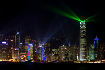 Night light show, Kowloon, Hongkong