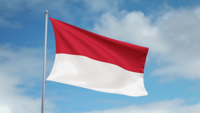 HD 1080p flag of Monaco. Seamless loop.