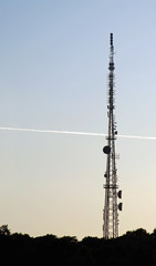 Communications mast silhouette