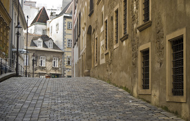 Fototapeta na wymiar Stare ulicy w Wiedniu