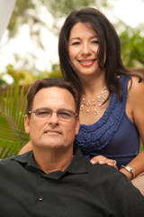 Fototapeta premium Attractive Hispanic and Caucasian Couple