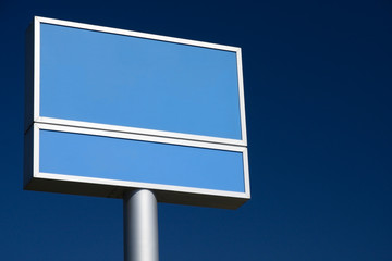Blank blue billboard