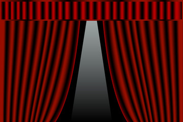 Stage curtains.