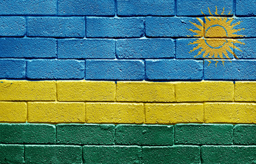 Flag of Rwanda on brick wall