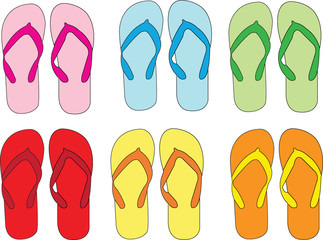 summer slippers - vector