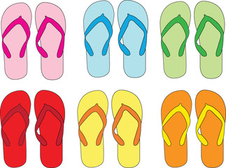 summer slippers - vector