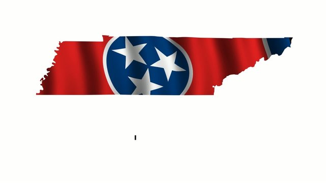 Tennessee Flag as the territory Map