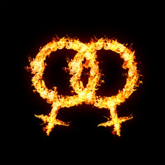 Fiery female symbols