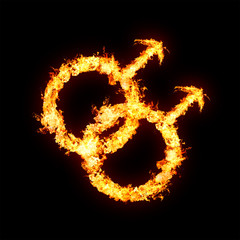 Fiery male symbols