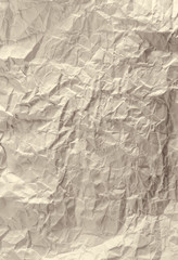 Rumpled wood paper on white background and place for your text