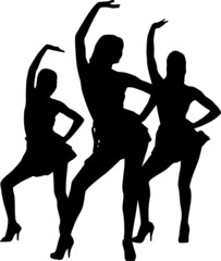 Silhouette women dance