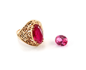 A ring and a stone isolated