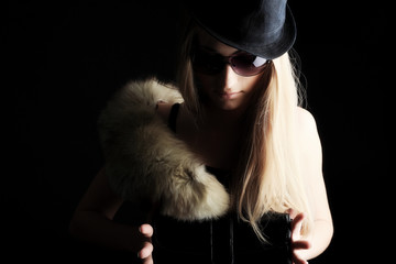 lady with fur