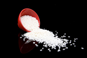 Bowl Risotto on black background