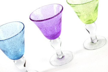 Stock photo of wine glasses on a white background