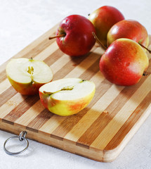 Apple on cutting board