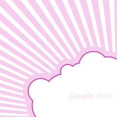 Cloud with rays and place for text. Vector