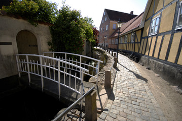 White bridge in Danish town