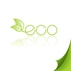 Eco logo on paper. Vector