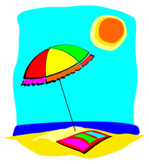 Spiaggia con ombrellone