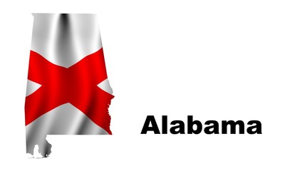 Alabama Flag as the territory Map