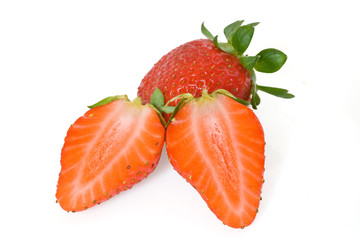 strawberries cut in half