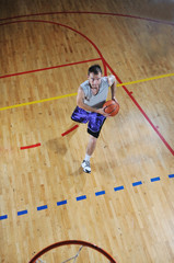 basket ball game player at sport hall