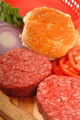 Ingredients for hamburgers