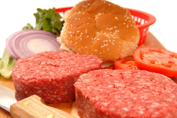 Ingredients for cheeseburgers