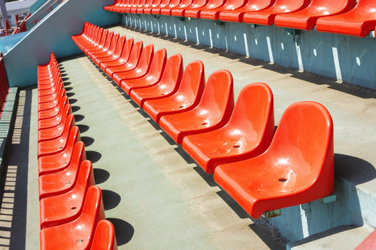 Seats on a stand of the stadium