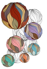 Hand drawn colorful balls