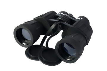 Binoculars on a white background