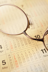 Calendar and glasses