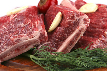 uncooked ribs on wood