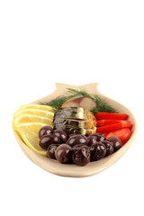 smoked fish served with vegetables
