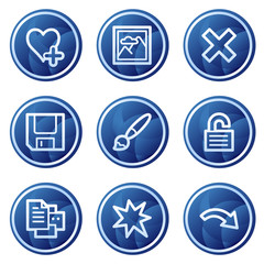 Image viewer web icons set 2, blue circle buttons series
