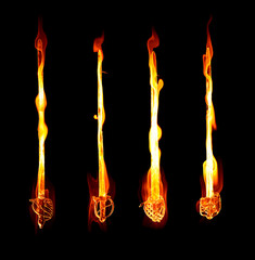 flaming fiery swords © clearviewstock