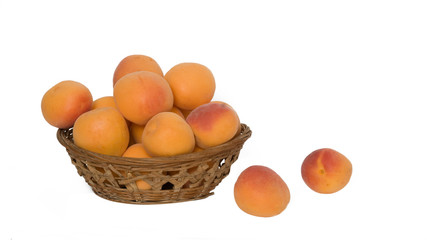 Basket with pile of apricot