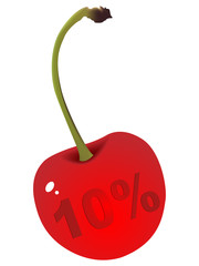 ten percent discount on fruit vector illustration
