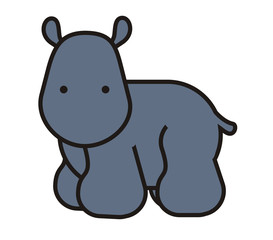 Baby cute hippo, baby animal friend