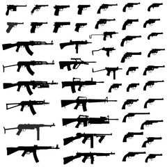 silhouettes of weapons