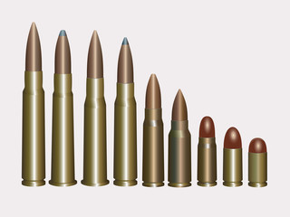 Vector illustration of bullets.