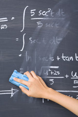 Hand cleaning blackboard