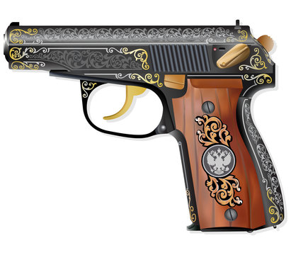 Vector gun illustration of russian awards gun