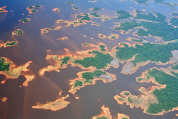 Aerial view on Orinoco river in Venezuela
