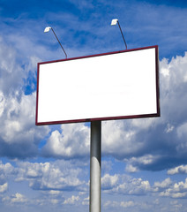Blank big billboard over blue sky, put your text here