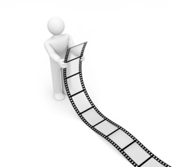 Person viewing the film