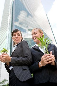 Businesswomen with Plants