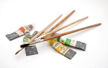 old paint brushes and art