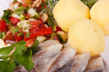Herring with vegetables